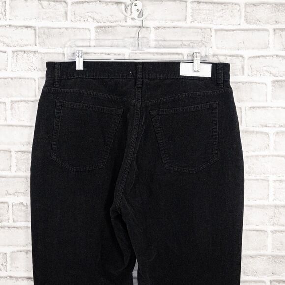 RE/DONE Women's 70s Corduroy Loose Crop Pants in Washed Black Size 32 - Picture 6 of 11